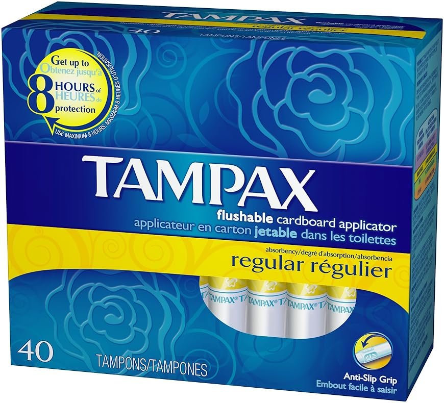 Tampax Regular, 40-Count Packages (Pack of 2) - Product Image