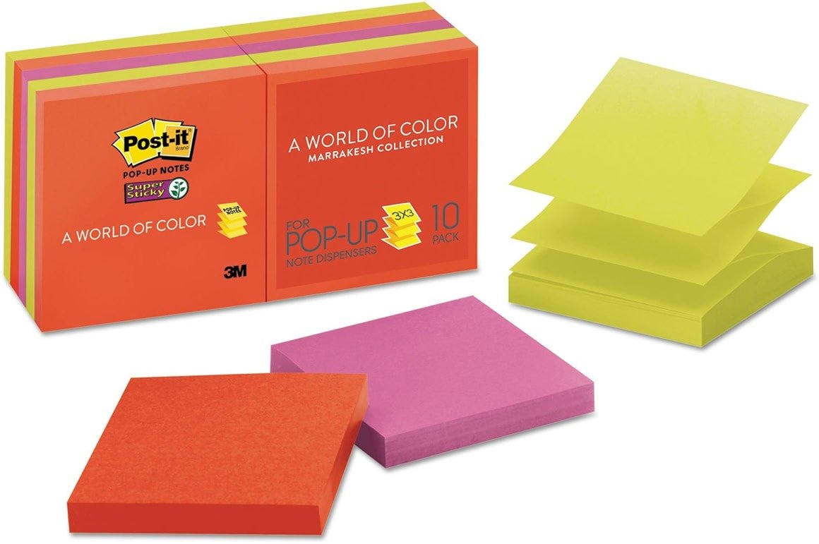 MMMR33010SSAN - Post-it Super Sticky Electric Glow Pop-up Notes - Product Image