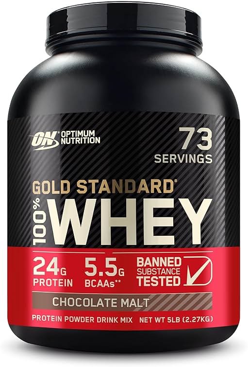 Optimum Nutrition Gold Standard 100% Whey Protein Powder, Chocolate Malt, 5 Pound (Packaging May Vary) - Product Image