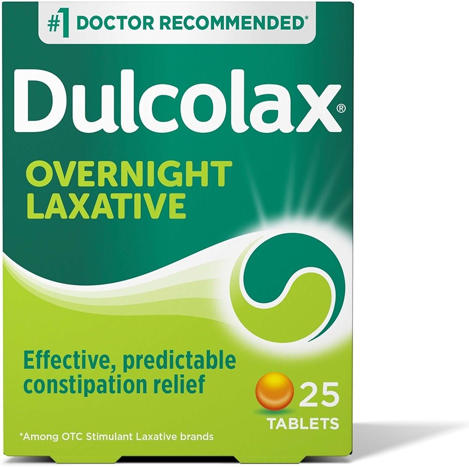 Dulcolax Stimulant Laxative Tablets, Predictable & Effective Constipation Relief, Relieves Straining & Bloating, Bisacodyl 5 mg, 25 Count - Product Image