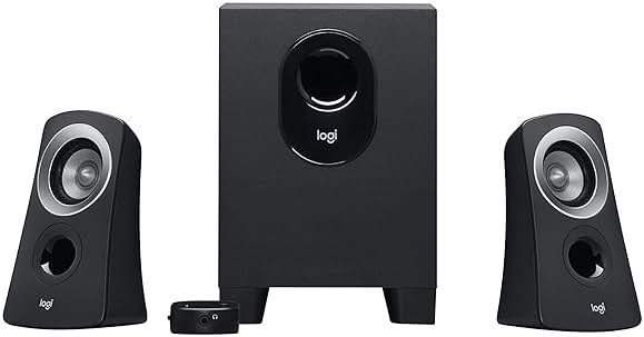 Logitech Z313 2.1 Multimedia Speaker System with Subwoofer, Full Range Audio, 50 Watts Peak Power, Strong Bass, 3.5mm Inputs, PC/PS4/Xbox/TV/Smartphone/Tablet/Music Player - Black - Product Image