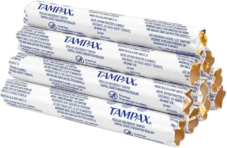 Hospeco Tampax Tampons for Vending Dispenser in Vending Tubes, Hospeco T500,(Case of 500), 7 Count, White - Product Image