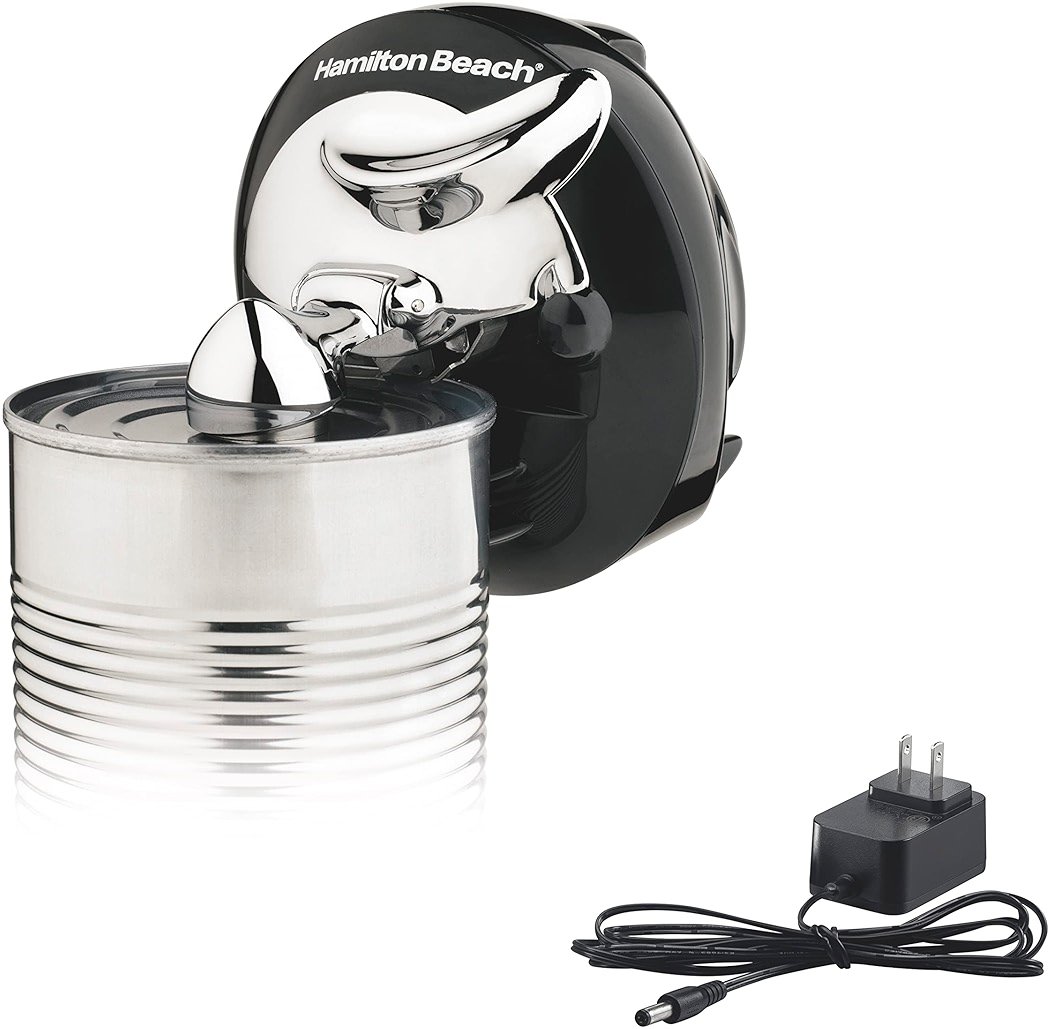 Hamilton Beach Walk 'n Cut Electric Can Opener for Kitchen, Use On Any Size, Automatic and Hand-Free, Cordless & Rechargeable, Easy Clean Removable Blade, Black (76501G) - Product Image