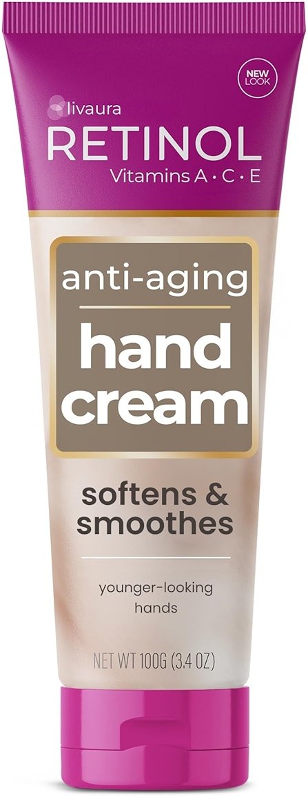 LIVAURA Anti-Aging Hand Cream – Lotion for Dry Cracked Hands, Best Moisturizing Hand Lotion for Women & Men, Travel Size Hands Cream, Non Greasy Moisturizer for Dry Hands - Product Image