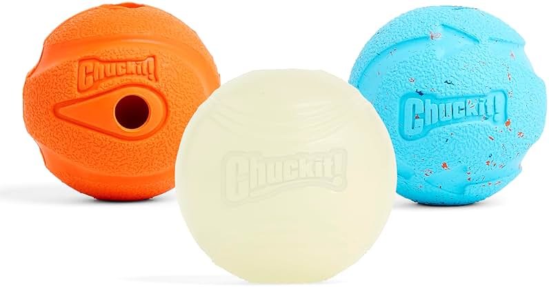 Chuckit Gen 1 Fetch Pack Dog Balls - Interactive Dog Toys, High-Bounce Fetch Ball, Floating Ultra and Rugged Balls, Durable - Size Medium, 2.5-inch Diameter, Set of 3 - Product Image