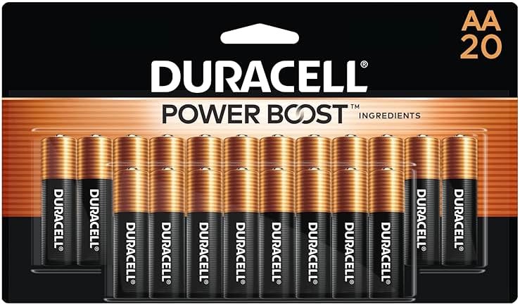 Duracell Coppertop AA Batteries with Power Boost Ingredients, 20 Count (Pack of 1) Double A Battery with Long-lasting Power, Alkaline AA Battery for Household and Office Devices - Product Image