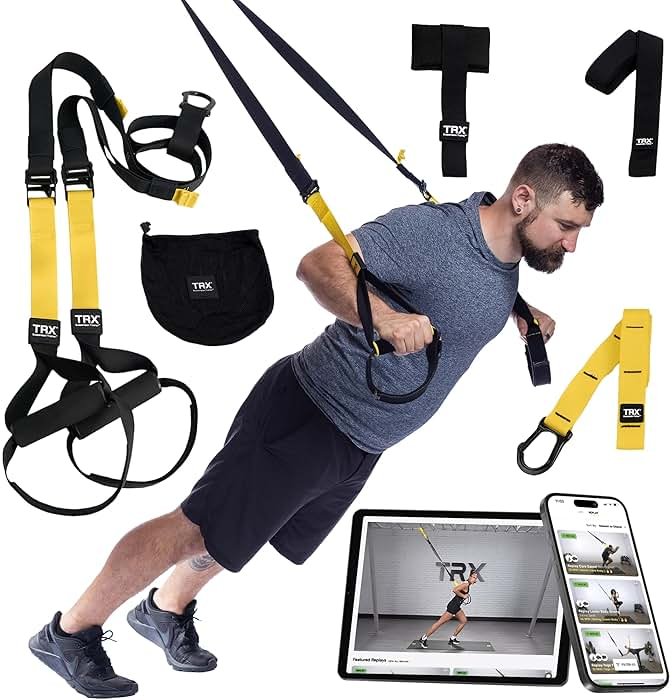 TRX All-In-One Home Gym System – Complete Suspension Training Kit for Strength Training, HIIT & Full-Body Workouts at Home or Outdoors, Includes Indoor & Outdoor Anchors - Product Image