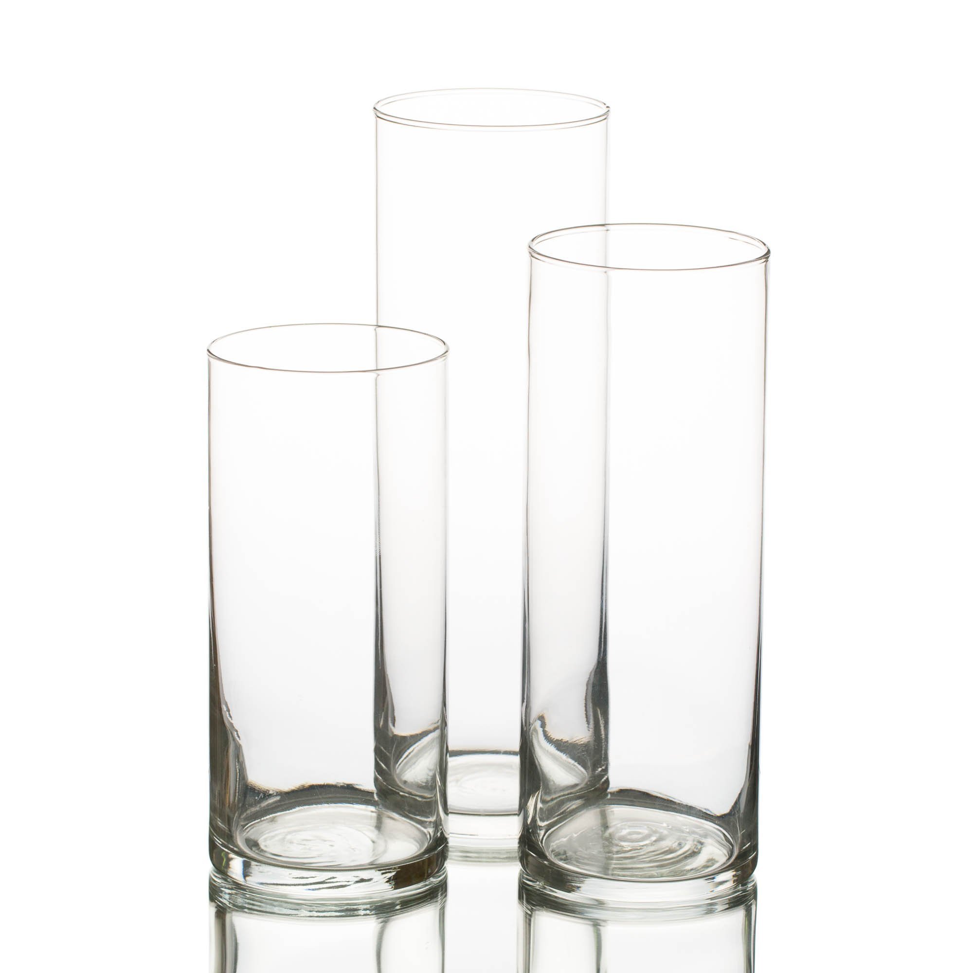 Eastland Glass Cylinder Vases 36 Pack. 7.5" | 9" | 10.5" Heights. Perfect Wedding Event Restaurant Church Decor - Product Image