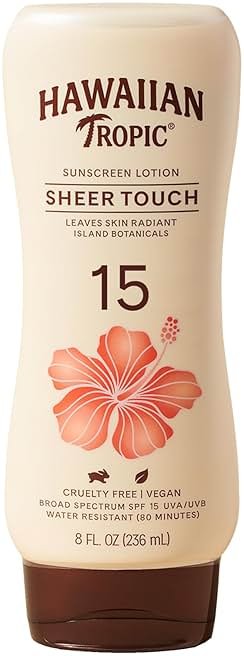 Hawaiian Tropic Sunscreen Sheer Touch Broad Spectrum Sun Care Sunscreen Lotion - SPF 15, 8 Ounce - Product Image