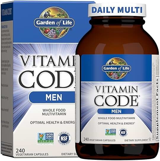 Garden of Life Vitamin Code Men's Multivitamin with Probiotics - Heart Health, Prostate Health and Digestive Support, Non-GMO, 240 Capsules - Product Image