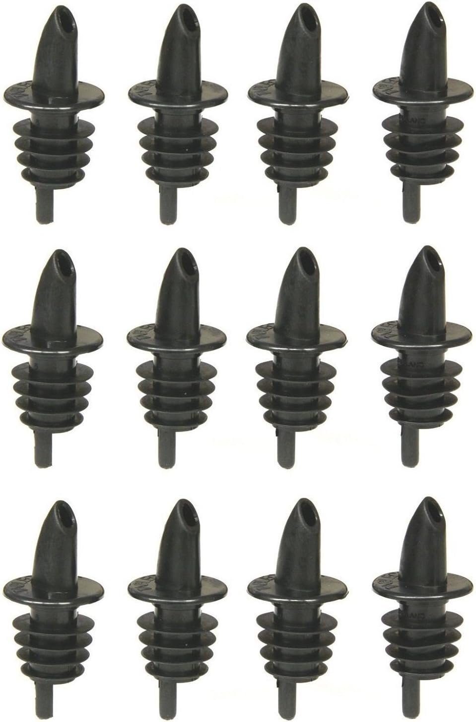 Tablecraft Free Flow Pourers, 2.5 x 1.25 Inch, 12 Count, Black - Product Image