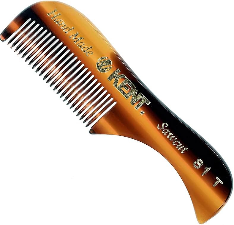 Kent A 81T X-Small Men's Beard Mustache Mini Pocket Comb, Fine Toothed Pocket for Facial Hair Grooming and Styling. Hand-Made of Quality Cellulose Acetate, Saw-cut Hand Polished. Made in England - Product Image