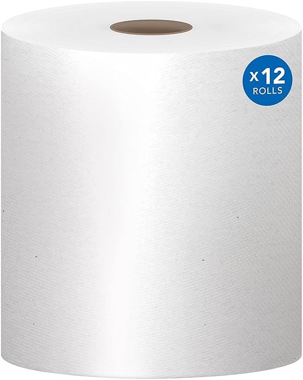 Scott Professional Essential Universal Hard Roll Paper Towels, Bulk (01040), Hardwound 1.5' Core, Absorbency Pockets, White (12 Rolls at 800' Each, 9,600'/Case) - Product Image