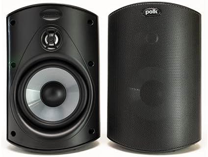 Polk Audio Atrium 4 Weatherproof Outdoor Speakers with Powerful Bass (Pair, Black), All-Weather Durability, Broad Sound Coverage, Speed-Lock Mounting System - Product Image