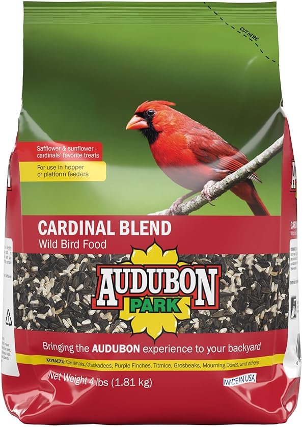 Audubon Park Cardinal Blend Wild Bird Food, Cardinal Bird Seed for Outside Feeders, 4-Pound Bag - Product Image