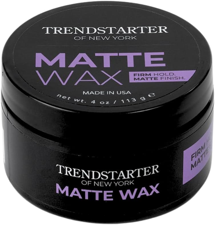 TRENDSTARTER - MATTE WAX (4oz) - Firm Hold - Matte Finish - Water Based All-Day Hold Hair Styling Pomade – Flake-Free Styling Wax for All Hair Types - Product Image