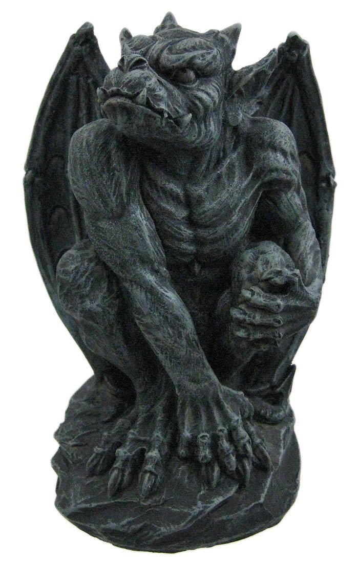 Poised Protector Winged Gargoyle Statue Guardian - Product Image