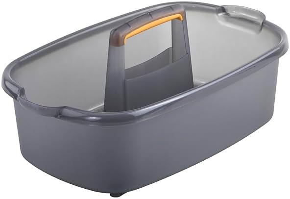 Casabella Cleaning Storage Caddy with Handle Plastic Multipurpose Organizer, Rectangle, 1.85-Gallon, Gray - Product Image