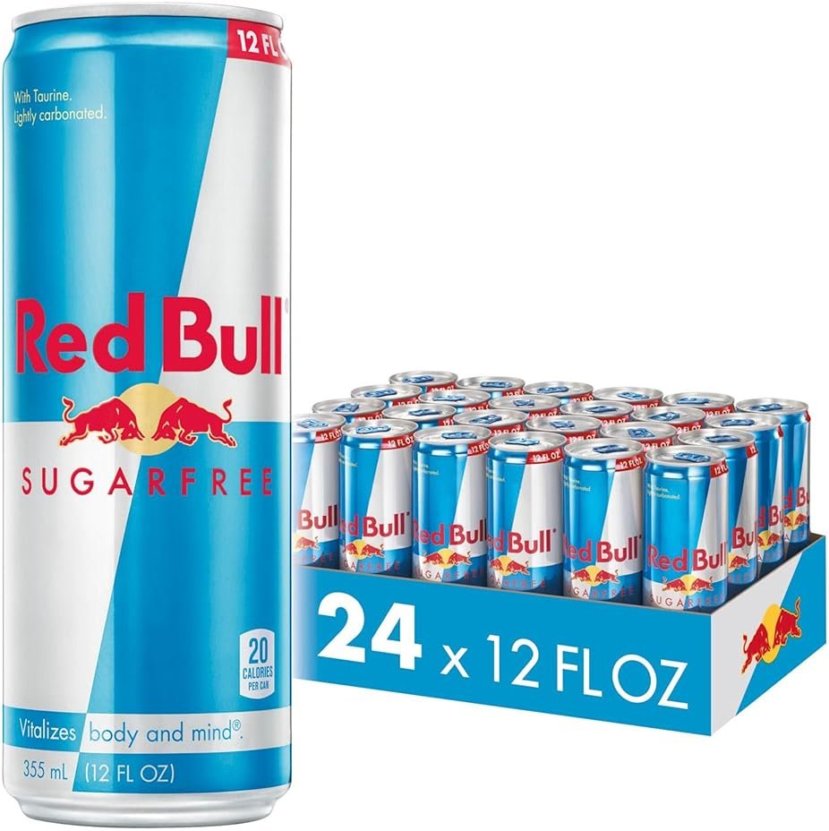 Red Bull Sugar Free Energy Drink with 114mg Caffeine plus Taurine & B Vitamins, 12 Fl Oz, Pack of 24 Cans - Product Image