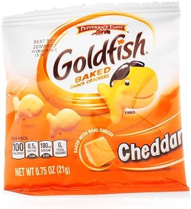 Pepperidge Farm Goldfish Baked Snack Crackers, Cheddar Cheese, .75 Ounces, Pack of 300 - Product Image