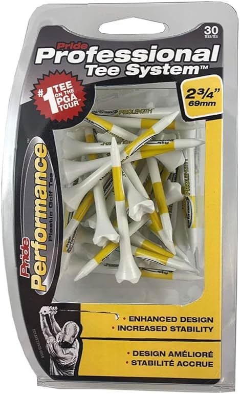 PrideSports PTS Plastic Golf Tees | 30 Count, 2-3/4 Inch | #1 Plastic Tee on Tour | Best for Drivers & Woods - Product Image