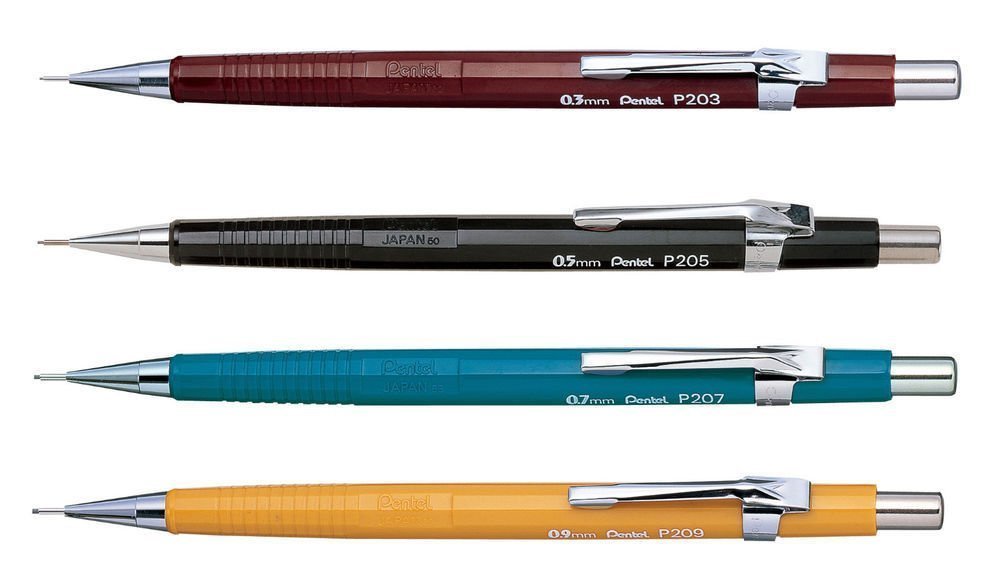Pentel P200 Series Auto Mechanical Pencil Set of 4-0.3/0.5/0.7/0.9mm - Product Image