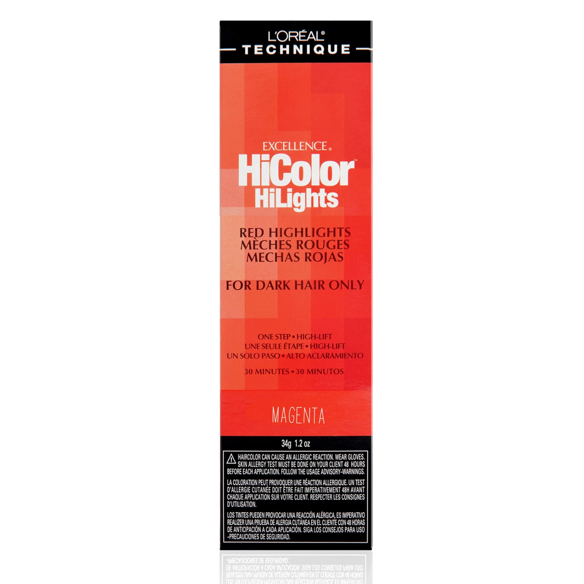 L'Oréal Technique HiColor Red HiLights - Permanent Hair Color for Dark Hair, Intense Red Highlights, No Pre-Lightening Required, Rich, No-Drip Crème, Quick Processing Time, Color Resists Fading - Product Image
