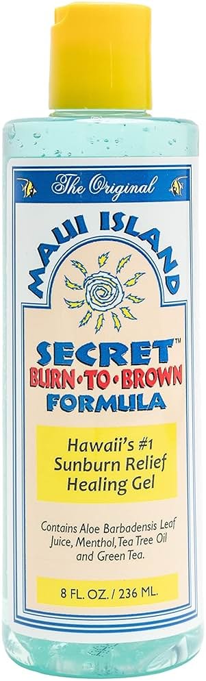 Maui Island Secret Burn to Brown Formula Aloe Sunburn Relief Gel, Soothing & Hydrating - Instant Cooling with Menthol & Tea Tree Oil 8 Oz. 1pack - Product Image