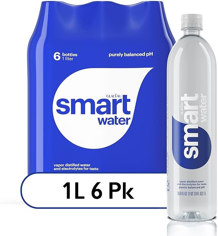Smartwater vapor distilled premium water bottles, 1L, 6 Pack - Product Image