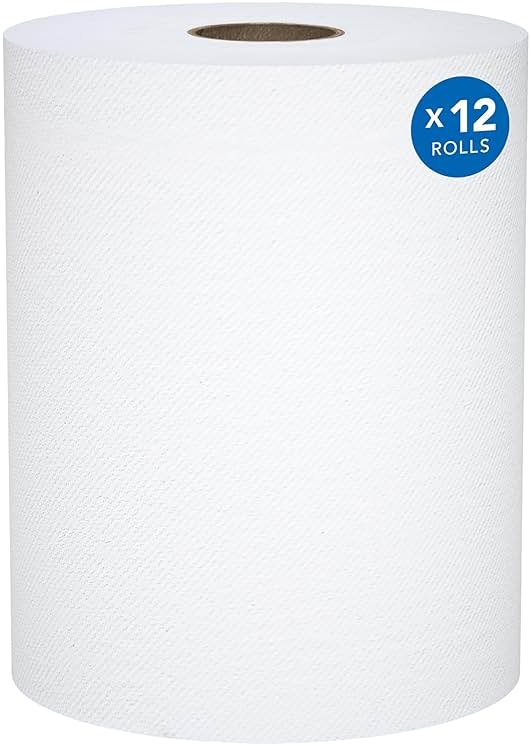 Scott Professional Universal 100% Recycled Fiber Hard Roll Paper Towels, Bulk (01052), Hardwound 1.5' Core, Absorbency Pockets, Compressed, White (12 Rolls at 800' Each, 9,600'/Case) - Product Image