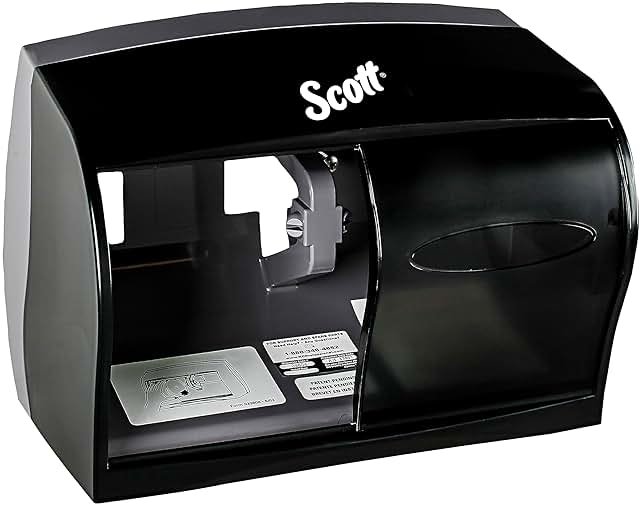Scott Professional Coreless Standard Roll Toilet Paper Dispenser (09604), Black, Holds 2 Rolls, Wall Mounted, Commercial Grade (Qty 1) - Product Image