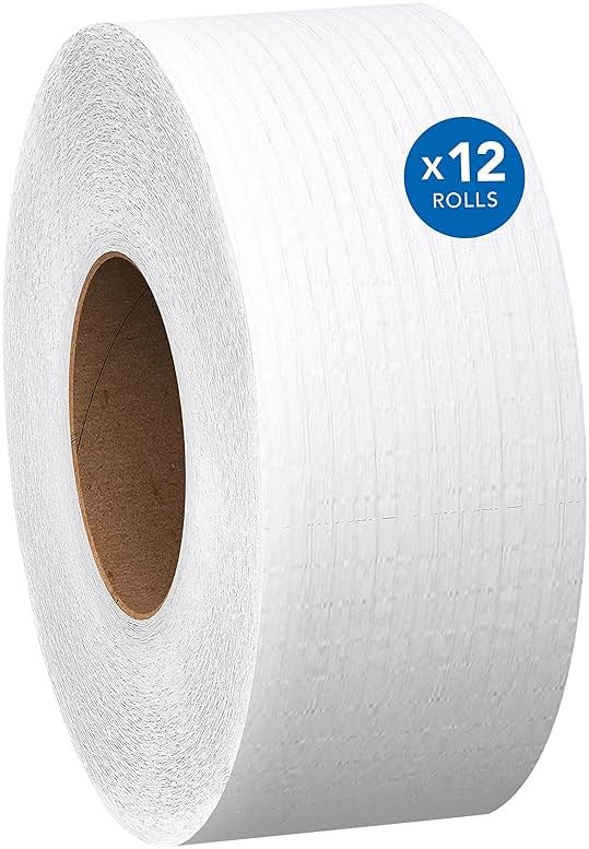 Scott Professional 100% Recycled Fiber High-Capacity Jumbo Roll Toilet Paper, Bulk (67805), 2-Ply, Septic Safe, White, Non-Perforated (12 Rolls at 1,000' Each, 12,000'/Case) - Product Image