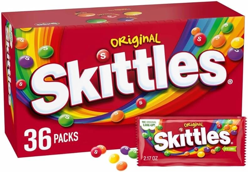SKITTLES Original Chewy Candy, Full Size - 2.17 oz, 36 Ct Bulk Candy Pack - Product Image