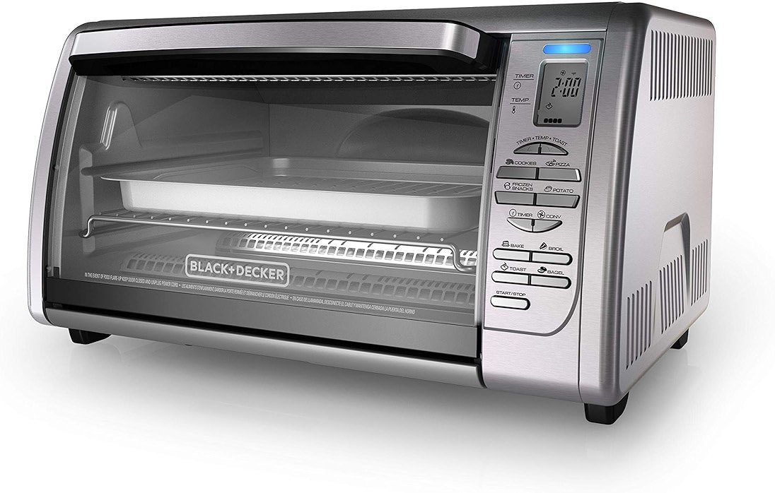 Black+Decker Countertop Convection Toaster Oven, 8 One-touch Cooking Functions, Stainless Steel - Product Image