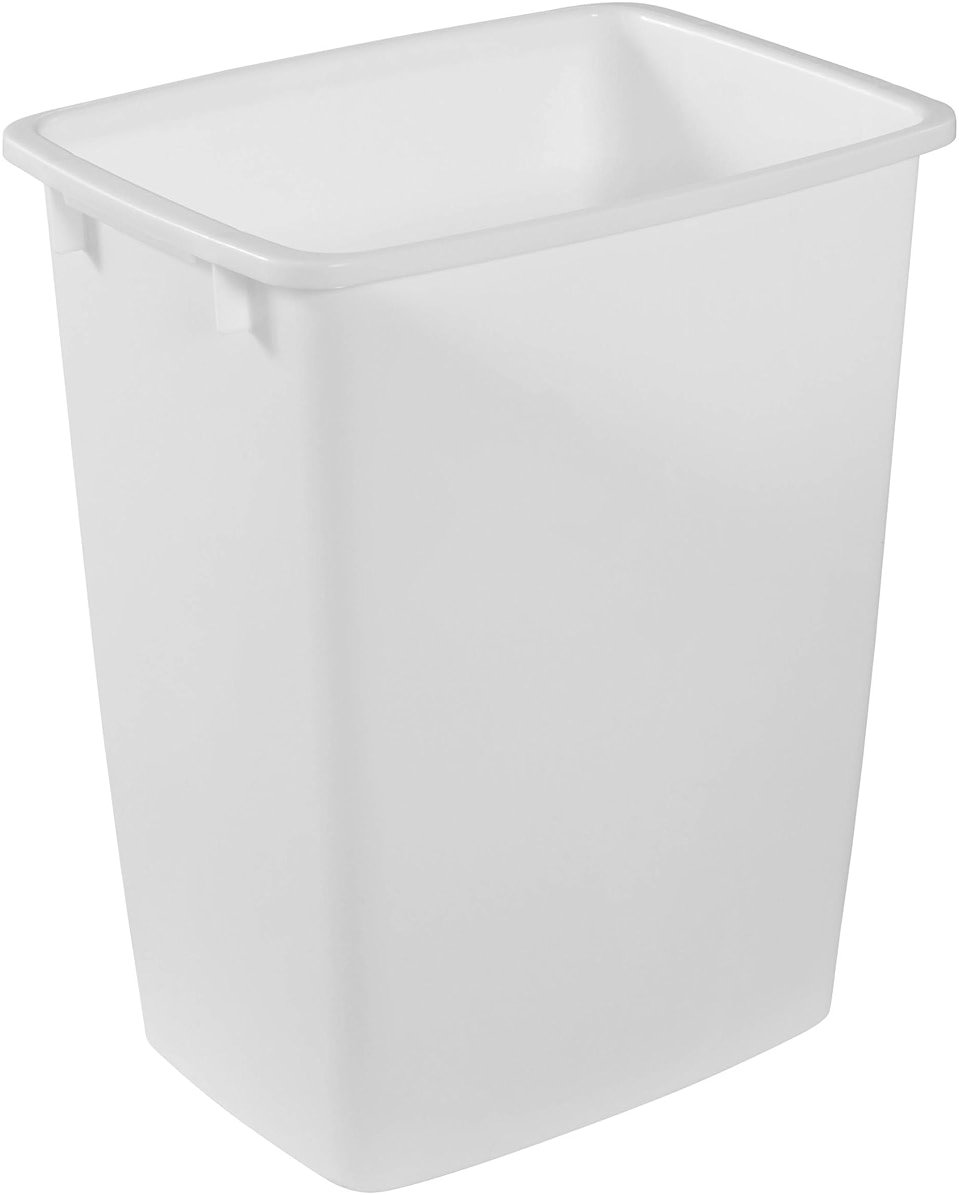 Rubbermaid Small Kitchen Bathroom Trash Can, 9 Gallons, White, Waste Basket for Under Counter/Kitchen/Office/Bedroom/Bathroom - Product Image