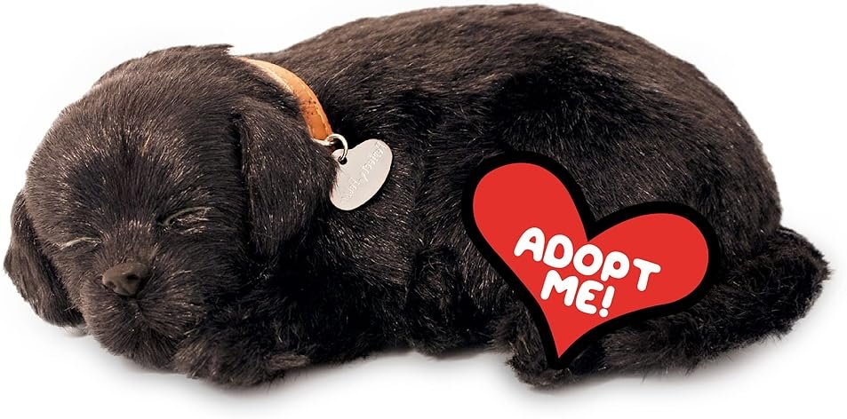 Perfect Petzzz - Original Petzzz Black Lab, Realistic, Lifelike Stuffed Interactive Pet Toy, Companion Pet Dog with 100% Handcrafted Synthetic Fur - Product Image