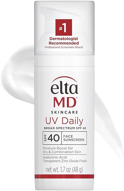 EltaMD UV Daily Face Sunscreen with Transparent Zinc Oxide and Hyaluronic Acid, Moisturizes and Protects, Great for Dry, Combination, and Normal Skin - Product Image