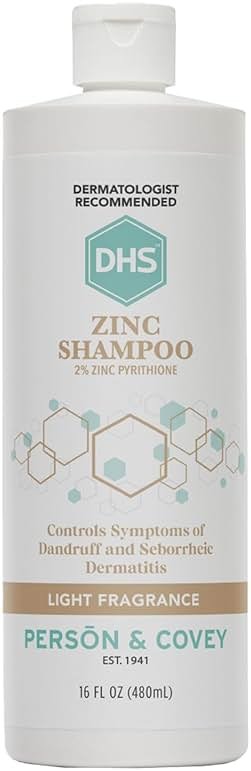 DHS Zinc Shampoo – Dandruff Shampoo – for Flaky and Dry Scalp with 2% Zinc Pyrithione, 16 oz - Product Image