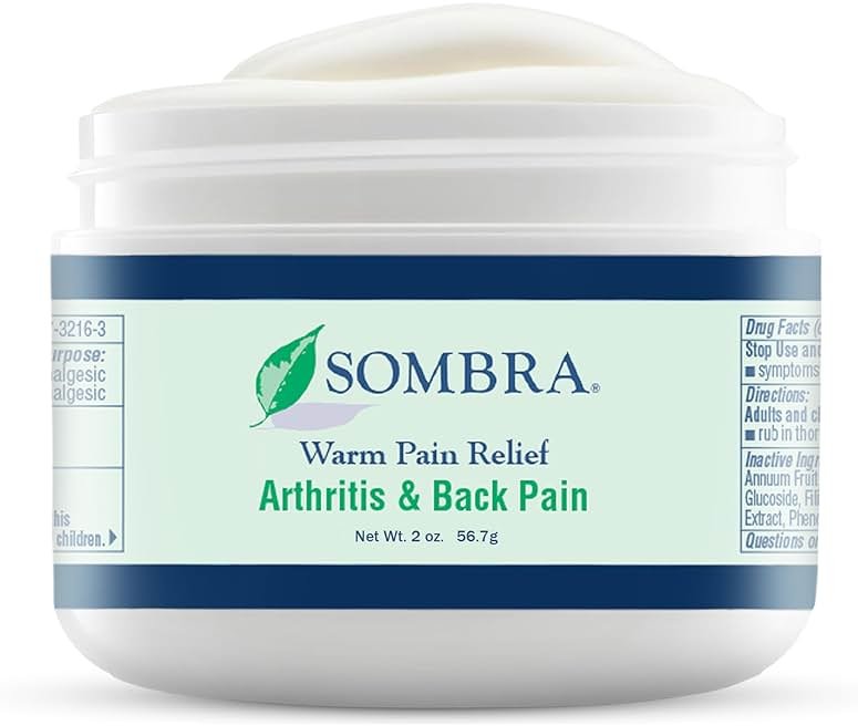 Sombra Warm Pain Relief Gel, Warm Relief for Arthritis and Chronic Pain Pre-Workout Muscle Rub Vegan Formula Free of Artificial Fragrances, Dyes, NSAIDs, Wax, Petroleum, Alcohol - 2oz Jar - Product Image