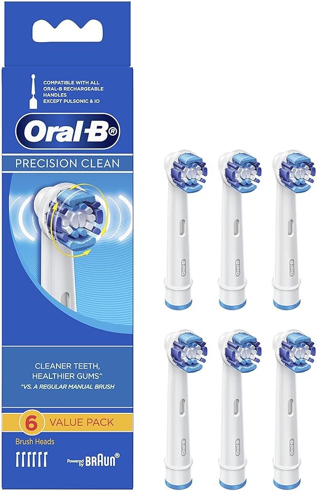 Braun Oral-B Precision Clean Replacement Toothbrush Heads Pack of 6 - Product Image