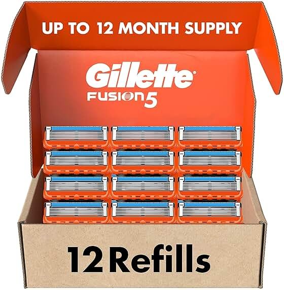 Gillette Fusion5 Mens Razor Blade Refills, 12 Count, Lubrastrip for a More Comfortable Shave - Product Image