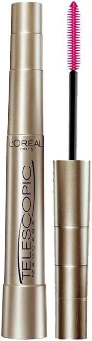 L’Oreal Paris Makeup Original Telescopic Mascara, Separating Mascara Volume and Length Formula, Washable, Blackest Black, 0.27 Fl Oz., 1 Count - Product Image