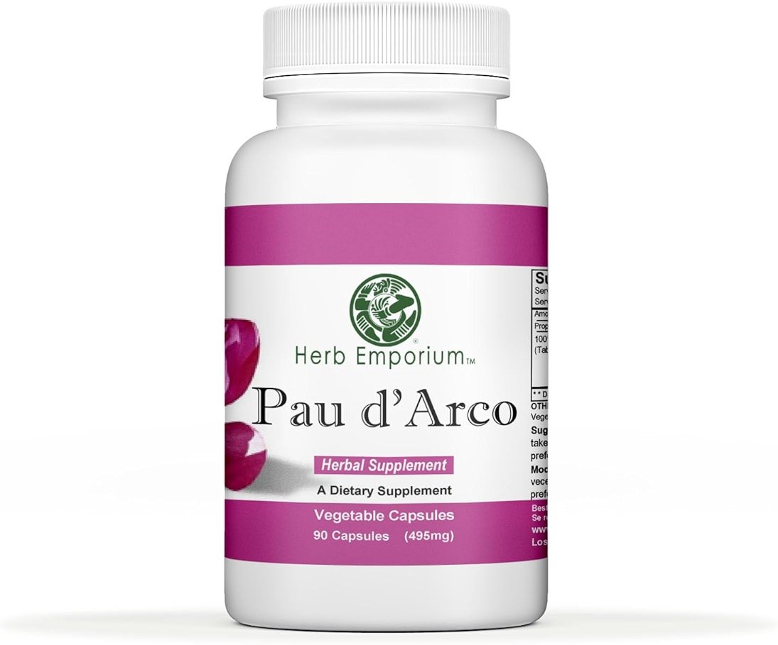 Herb Emporium PAU D'Arco Inner Bark (Tabebuia impetiginosa) 90 Capsules 495mg for Immune Support and Healthy Digestion (Pack of 1) - Product Image