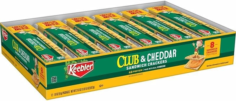 Keebler Products - Keebler - Sandwich Cracker, Club & Cheddar, 8-Cracker Snack Pack, 12 Packs/Box - Sold As 1 Box - Individually packaged. - Eight crackers per pack. - Product Image