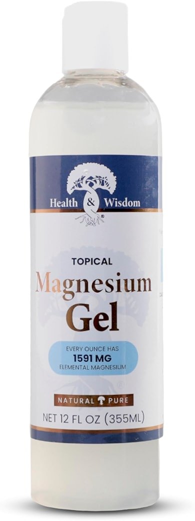 Health & Wisdom Pure Magnesium Gel with Seaweed Extract - USP Grade Topical Muscle & Joint Relief- Natural and Pure Skin & Scalp Moisturizing - Enhanced Absorption - 12 fl oz - Product Image
