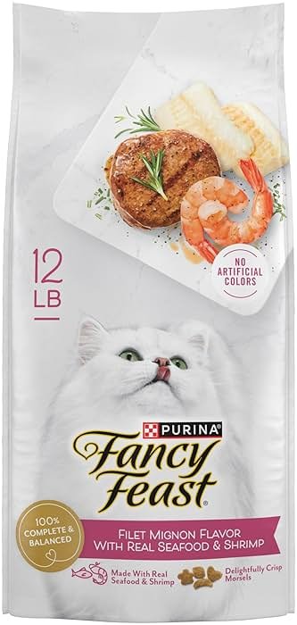 Purina Fancy Feast Dry Cat Food Filet Mignon Flavor with Seafood and Shrimp - 12 lb. Bag - Product Image