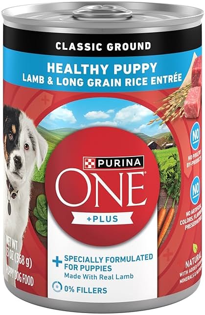 Purina ONE Plus Wet Puppy Food Classic Ground Healthy Puppy Lamb and Long Grain Rice Entree - (Pack of 12) 13 oz. Cans - Product Image