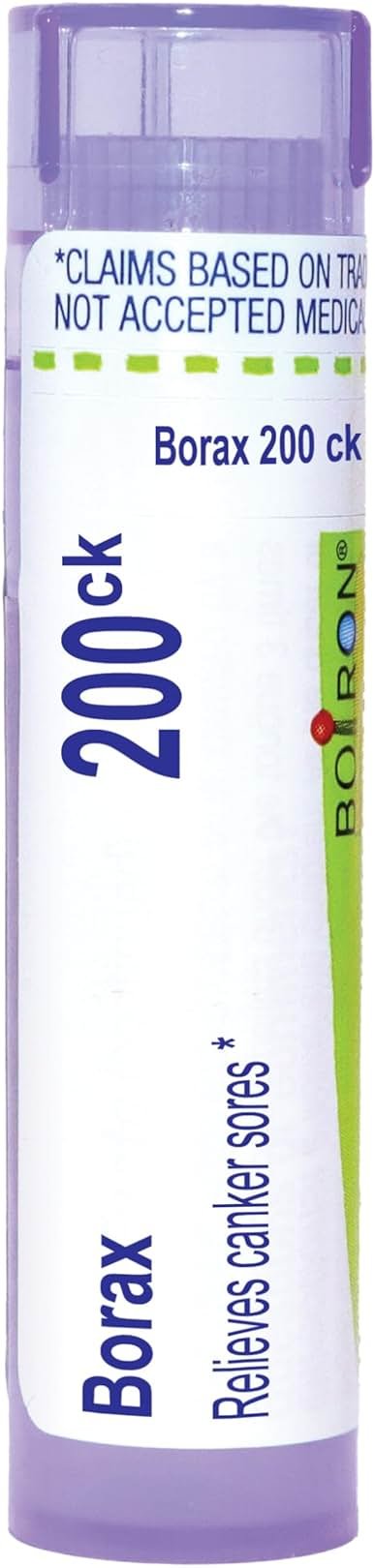 Boiron Borax 200Ck Homeopathic Medicine for Canker Sores - 80 Pellets - Product Image