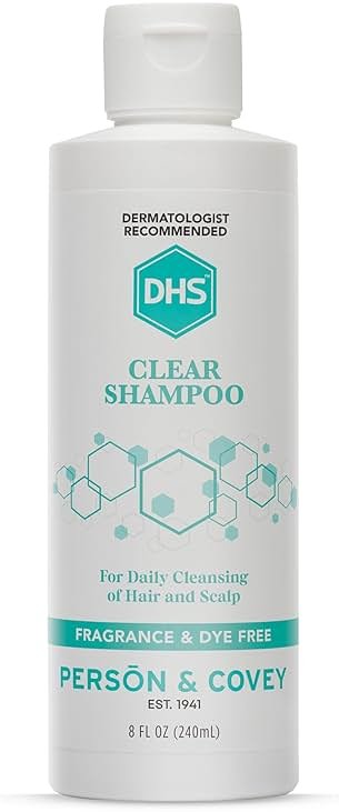 DHS Clear Shampoo - Women’s and Men’s Shampoo for Sensitive Skin/Unscented, Cleans Hair and Treats Dry Scalp/Irritant-free, Paraben-free, Fragrance-free, and Dye-free / 8oz - Product Image