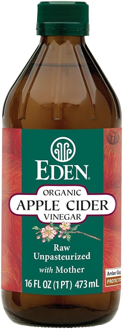 Eden Organic Apple Cider Vinegar, Raw, Unpasteurized with Mother, 16oz Glass - Product Image